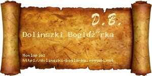 Dolinszki Boglárka névjegykártya