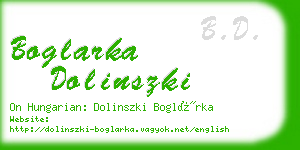 boglarka dolinszki business card